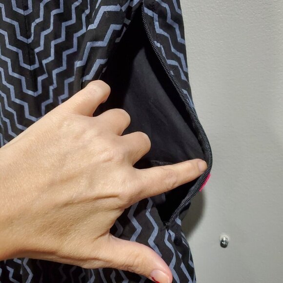 eShakti Women's Fit and Flare Retro Zig Zag Sleeveless Dress Black Gray Sz 6? - Picture 10 of 14